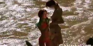 two sexy lebians in the river - video 9