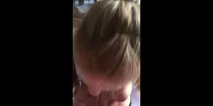 Hot Blonde Teen take facial cumshot after Blowjob