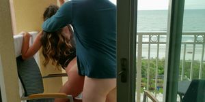 Public Quick Sex On Oceanfront Balcony