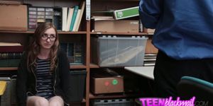 Nerdy teen combating the law with her bare ass