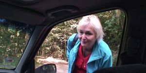 GRANNYBET - 70 years old granny gets banged roadside
