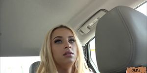 Petite babe Uma Jolie pulls out a drivers cock to suck