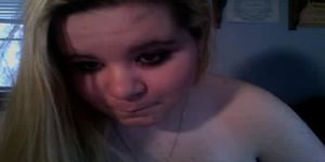 19yo blonde chubby teen masturbates on webcam