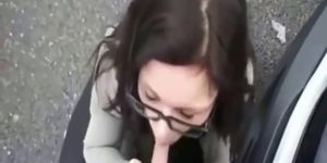 Casual whore takes all his cum in public - video 2