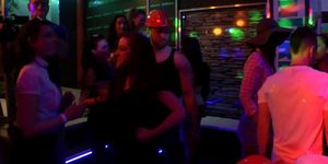 DRUNKSEXORGY - Gorgeous cuties fucking in a club at construction company party
