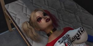 3DXPASSION - Harley Quinn Fucks Hard a Female Prison Warden with A Strapon