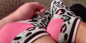 Tickling my wife's socked feet