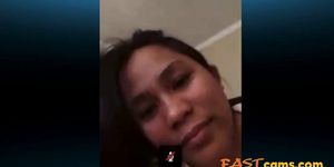 Asian Filipino Skype on bed - video 1