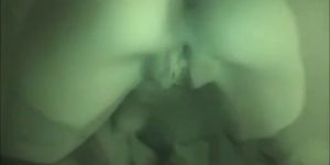 Girl and friend anal on night vision