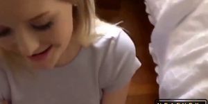 Horny Petite Teen Having Orgasm with her Landlord to skip paying her house Rent