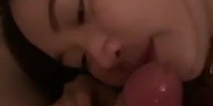 Sloppy bedtime blowjob - Asian teen girlfriend with perky boobs