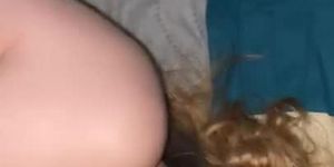 Deep throating my mans big cock while getting finger fucked
