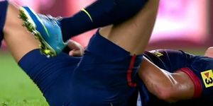 Soccer Men In Balls Pain - close up & personal