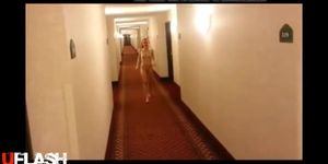 woman caught naked in hallway
