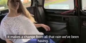 Hot blonde in the fake taxi
