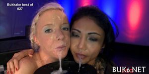 Babes get cumshot shower - video 10