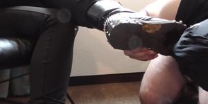 curel german mistress order him to clean her real dirty boots