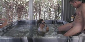 Jodi West handjob a visito in jacuzzi