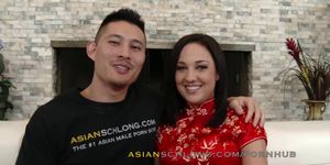 Asian Guy Jeremy Long Bangs White Girl Amara Romani AMWF AMXF Interracial