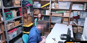 Awesome shoplifter babe with long hair gets punished