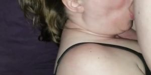 Wife swallowing a load before bed