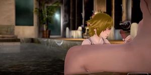 lovely girl sex with fat man in the pool - animation 3D - audio