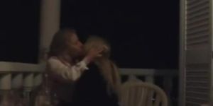 Amateur Lesbians Smoking Touching & Kissing