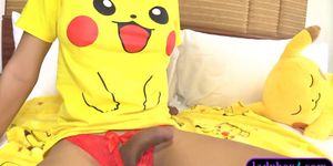 Pokemon go ladyboy teen blowjob and playful anal fuck