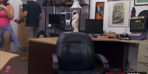 Nina works a deal with Shawns cock in the office for money