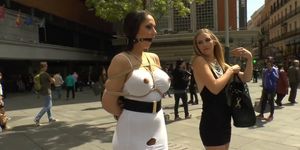 Blindfolded busty sub public disgraced (Marta La Croft, Alexandra Sivroskya)