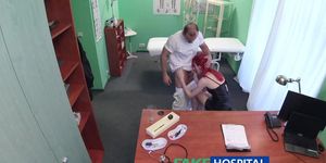 FakeHospital Cute redhead rides doctor for cash