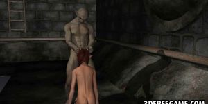 3D elf sucks cock and gets fucked by a goblin
