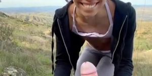 POV blowjob and anal sex on a hike (Alexis Tae, Mark White)