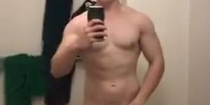 Teen Muscle Bodybuilder Flexing Naked Before Shower 8 Inch Penis