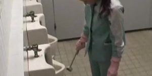 Asian doll is cleaning the wrong public  toilet 1 by PublicJapan