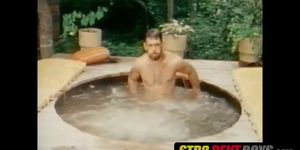 STR8 RENT BOYS - Retro worker jerks off solo after work and jacuzzi time