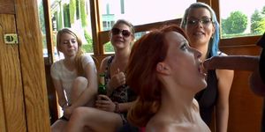 Ginger slave fucked on a crowded boat (Isabella Lui)