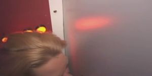 Average Looking Blonde Housewife Sucking At Glory Hole