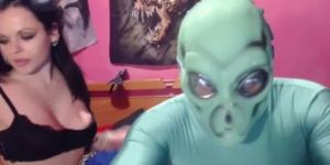 Cosplay Couple Roleplay Aliens on Webcam