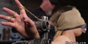 Brunette slave gets anal hook in dungeon (Cheyenne Jewel)