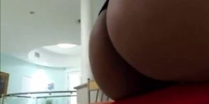 Close up on big oily Ebony butt
