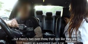 Policeman fucks colleague and latina gal