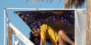 Sex On Public Beach While Friend Sleeping Near Thems
