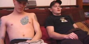DEFIANT BOYZ - Tattooed amateurs tugging and sucking cock