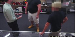 Big naughty guys fucked their straight thief customer in his virgin ass in the pawnshop