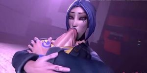 3D futanari shemale masturbation and cumshots