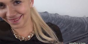 Enchanting czech nympho gets tempted in the mall and drilled in pov