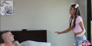 Tanned Katya Rodriguez learns how to use the condom and gets fucked