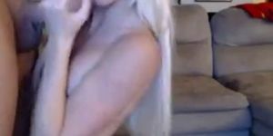 Golden haired bitch looks cock hungry