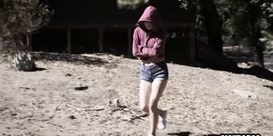 Afraid petite brunette teen rides a corrupt guys cock - video 1 (Jill Kassidy)